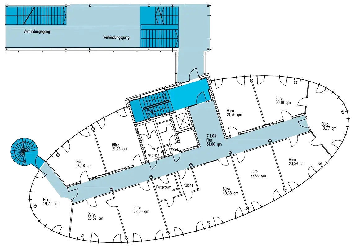Grundriss der Räume in der IZB Ellipse