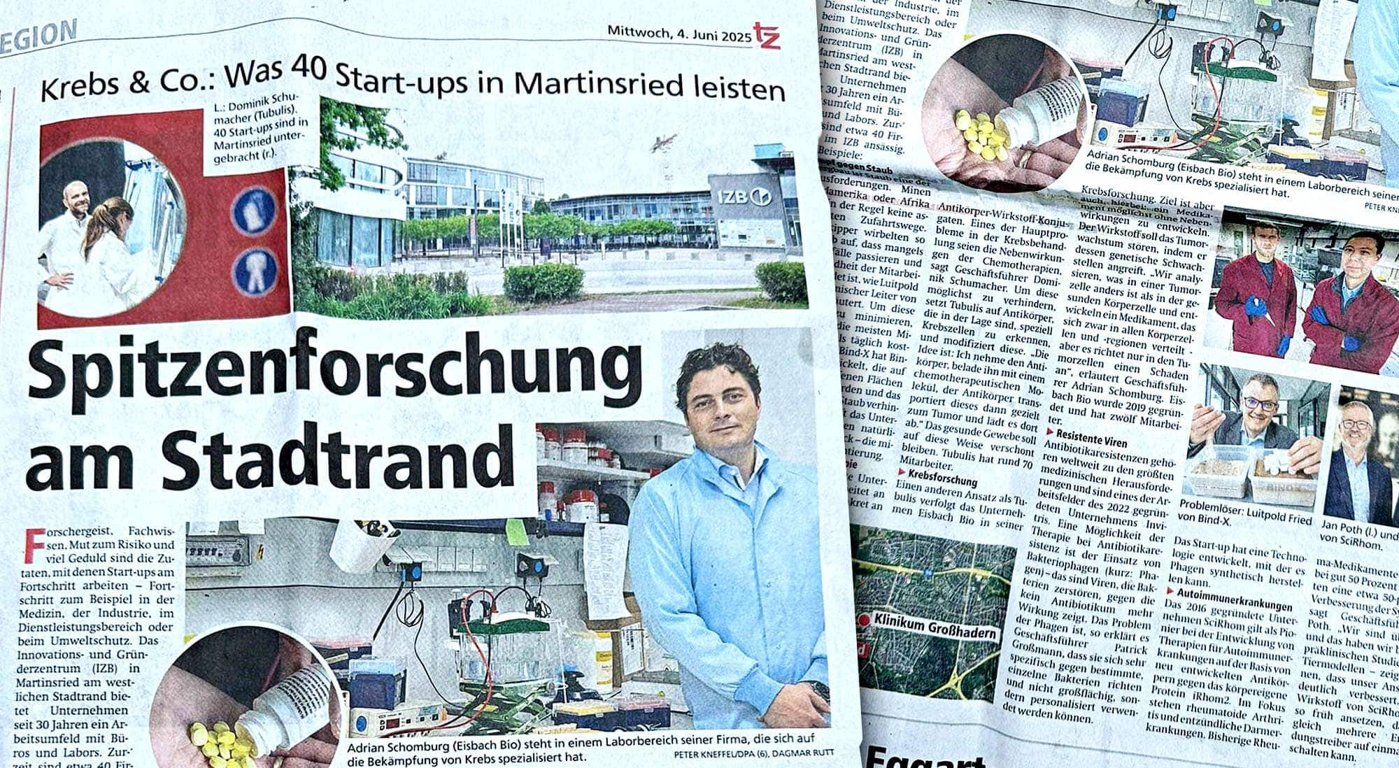 Ausschnitt des Artikels in der tz